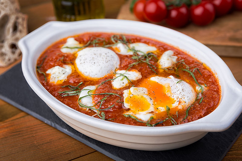Eggs & Cheese in Tomato Basil Sauce